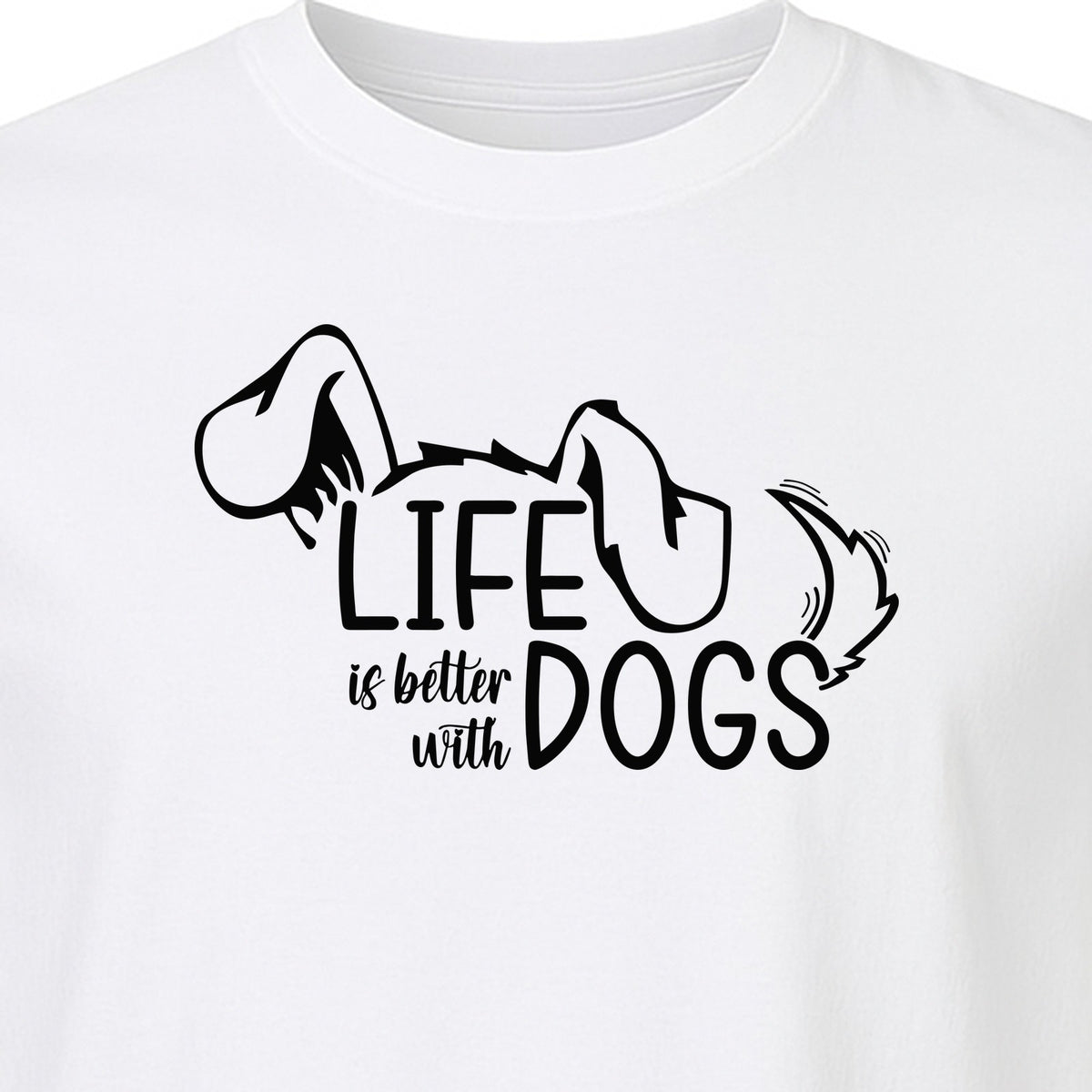 Life Is Better With Dogs T-Shirt, Paw Print Graphic for Pet Owners and Puppy Parents