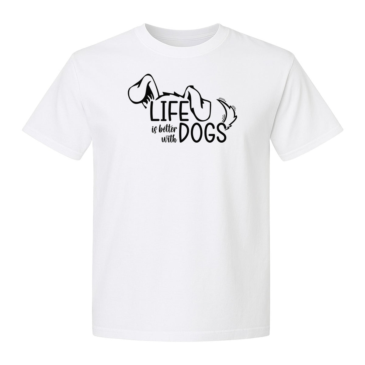 Life Is Better With Dogs T-Shirt, Paw Print Graphic for Pet Owners and Puppy Parents