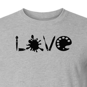 Artist T-Shirt, Love Palette and Paintbrush Graphic for Art Teachers and Painters