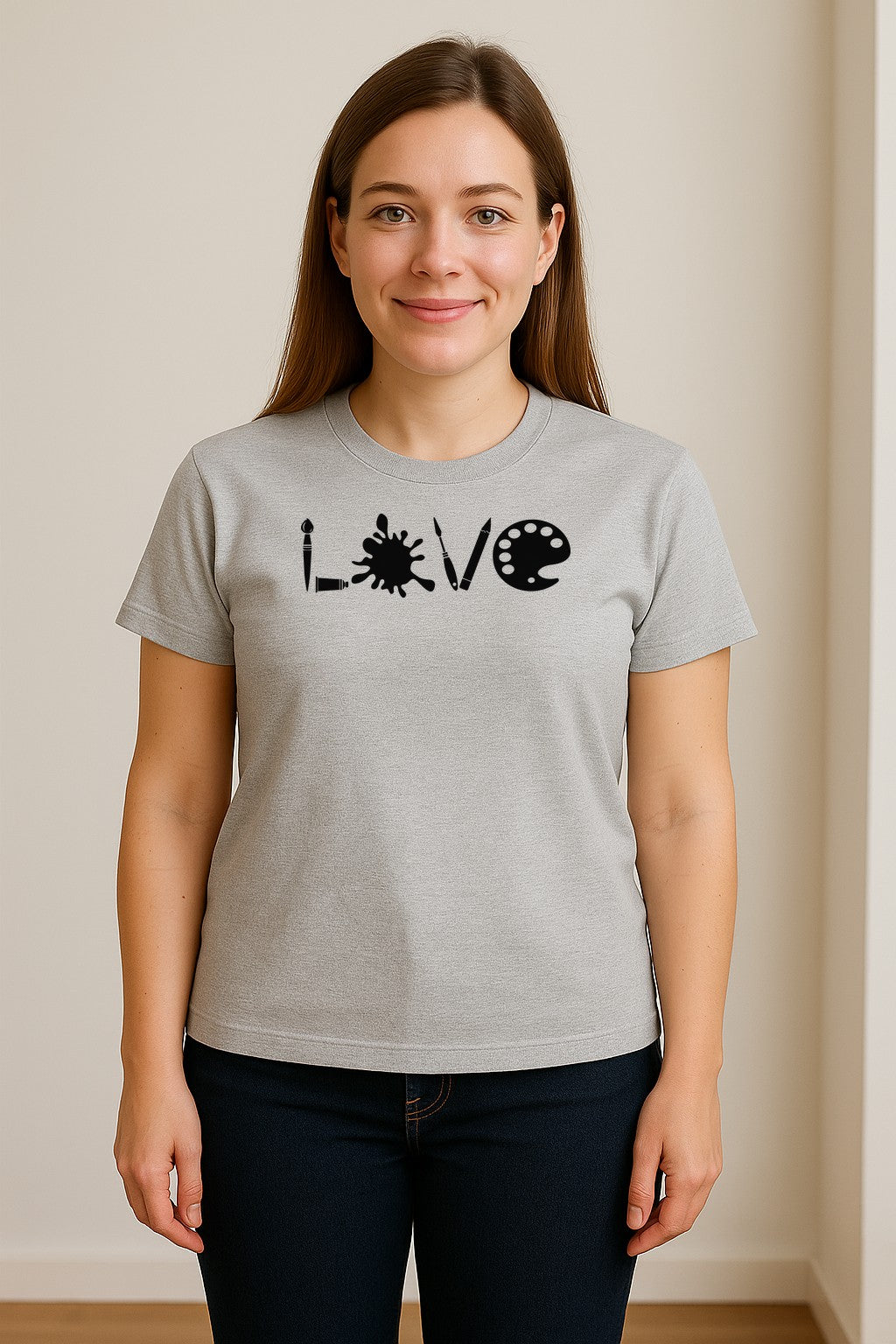 Artist T-Shirt, Love Palette and Paintbrush Graphic for Art Teachers and Painters