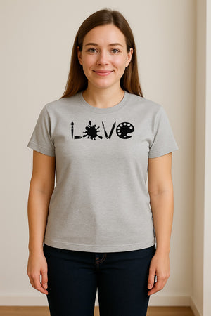 Artist T-Shirt, Love Palette and Paintbrush Graphic for Art Teachers and Painters