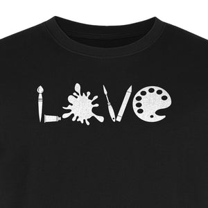 Artist T-Shirt, Love Palette and Paintbrush Graphic for Art Teachers and Painters