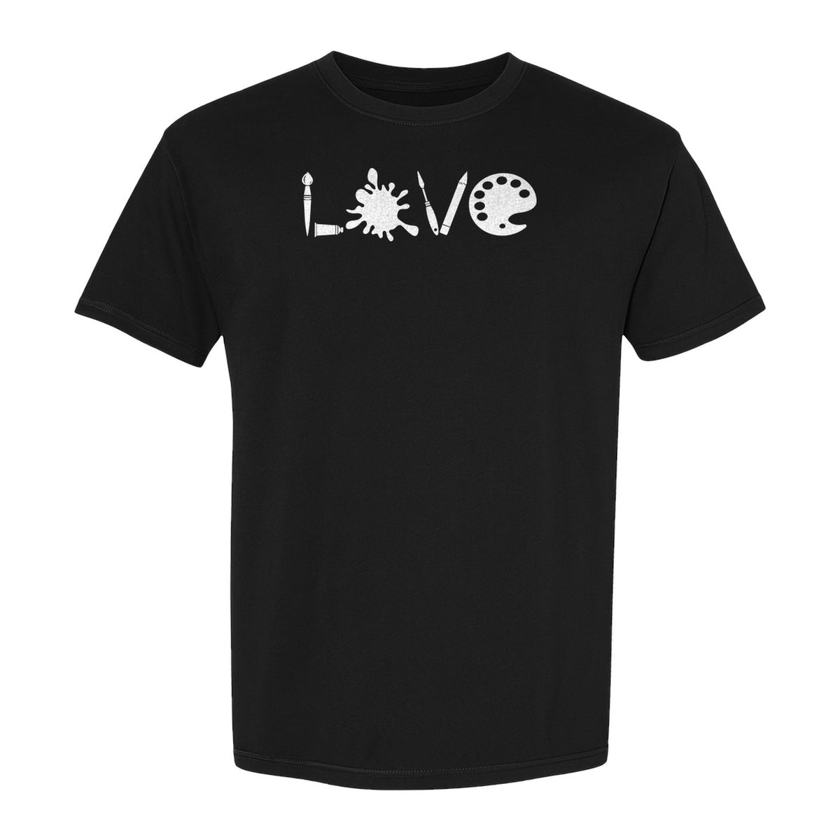 Artist T-Shirt, Love Palette and Paintbrush Graphic for Art Teachers and Painters