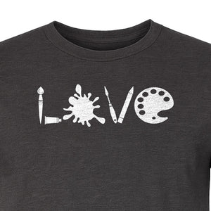 Artist T-Shirt, Love Palette and Paintbrush Graphic for Art Teachers and Painters