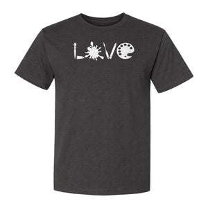 Artist T-Shirt, Love Palette and Paintbrush Graphic for Art Teachers and Painters