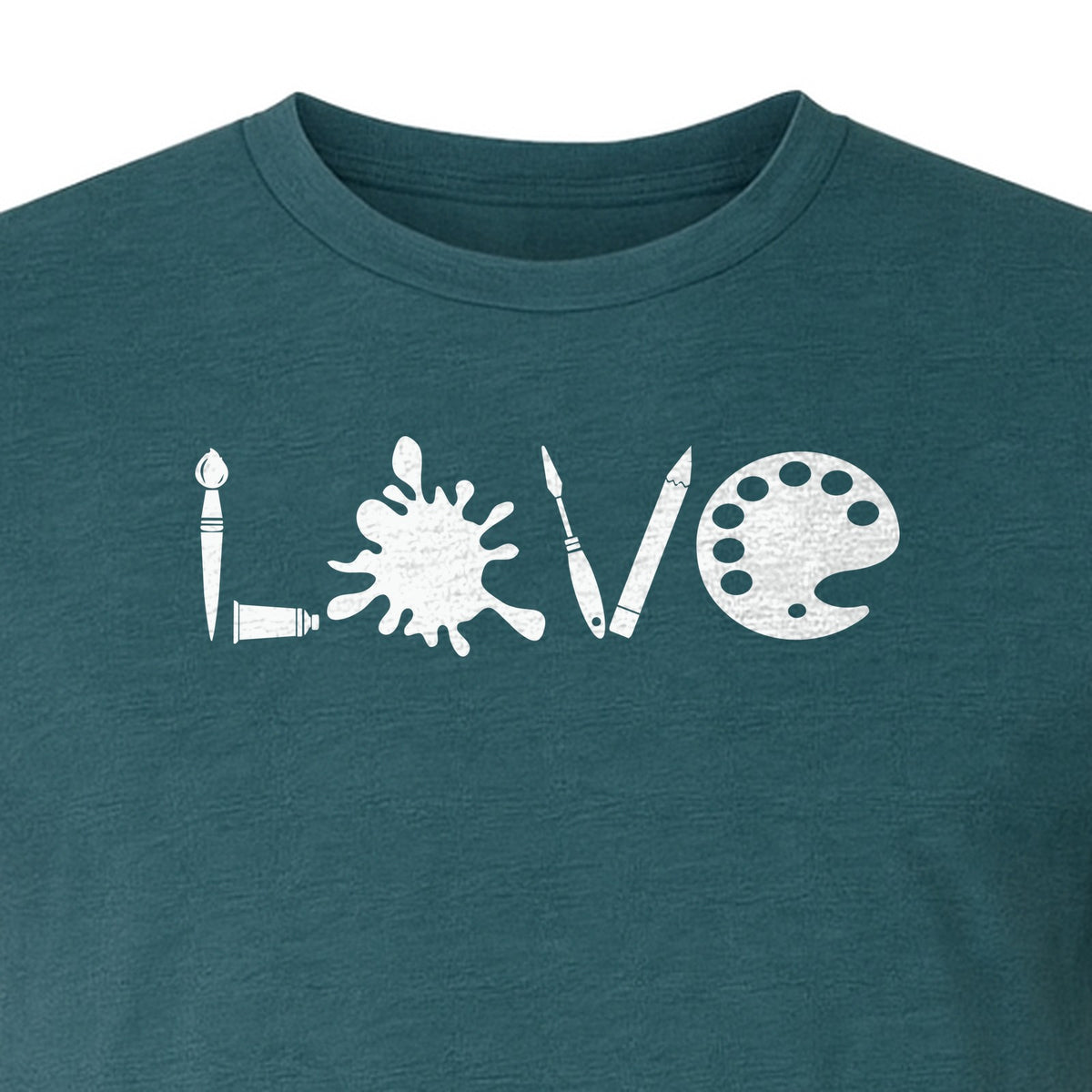 Artist T-Shirt, Love Palette and Paintbrush Graphic for Art Teachers and Painters