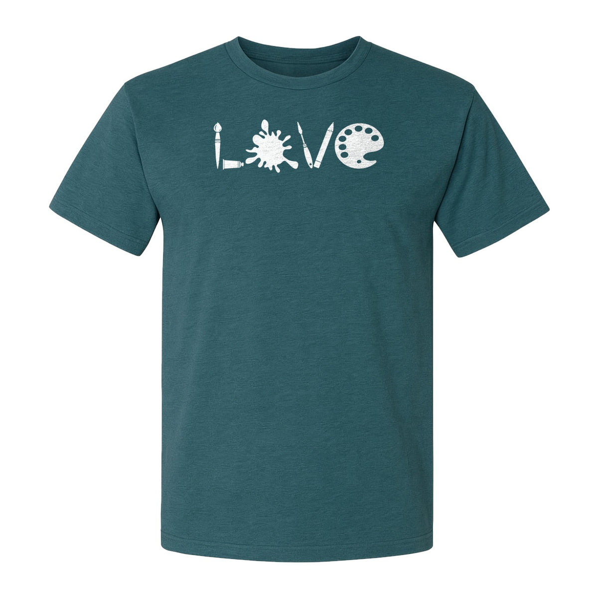 Artist T-Shirt, Love Palette and Paintbrush Graphic for Art Teachers and Painters
