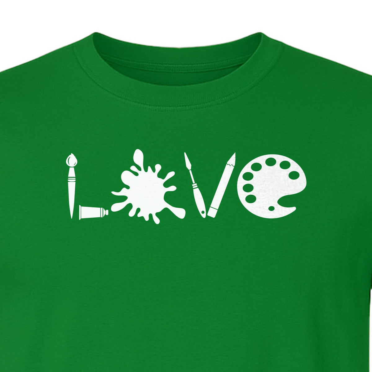 Artist T-Shirt, Love Palette and Paintbrush Graphic for Art Teachers and Painters