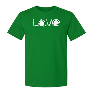 Artist T-Shirt, Love Palette and Paintbrush Graphic for Art Teachers and Painters