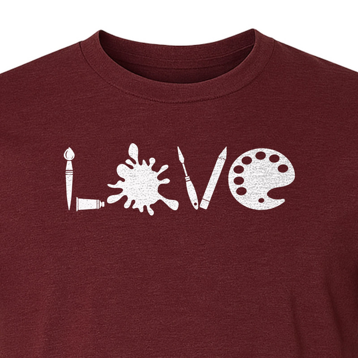 Artist T-Shirt, Love Palette and Paintbrush Graphic for Art Teachers and Painters