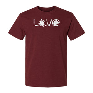 Artist T-Shirt, Love Palette and Paintbrush Graphic for Art Teachers and Painters