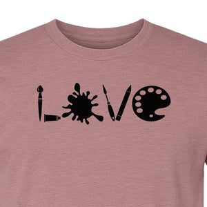 Artist T-Shirt, Love Palette and Paintbrush Graphic for Art Teachers and Painters