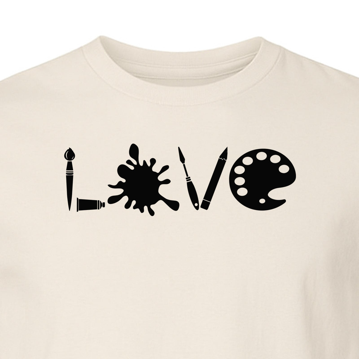 Artist T-Shirt, Love Palette and Paintbrush Graphic for Art Teachers and Painters