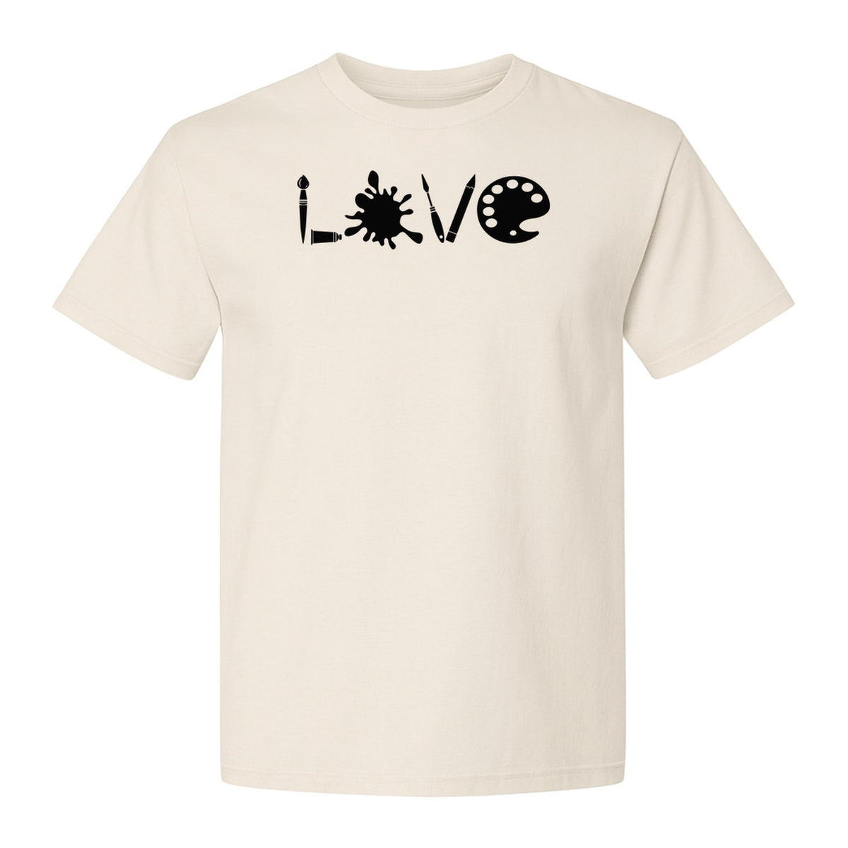 Artist T-Shirt, Love Palette and Paintbrush Graphic for Art Teachers and Painters
