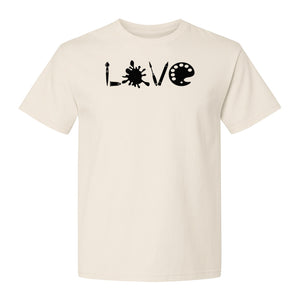 Artist T-Shirt, Love Palette and Paintbrush Graphic for Art Teachers and Painters