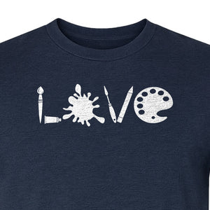 Artist T-Shirt, Love Palette and Paintbrush Graphic for Art Teachers and Painters
