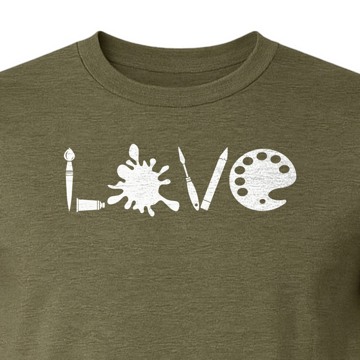 Artist T-Shirt, Love Palette and Paintbrush Graphic for Art Teachers and Painters