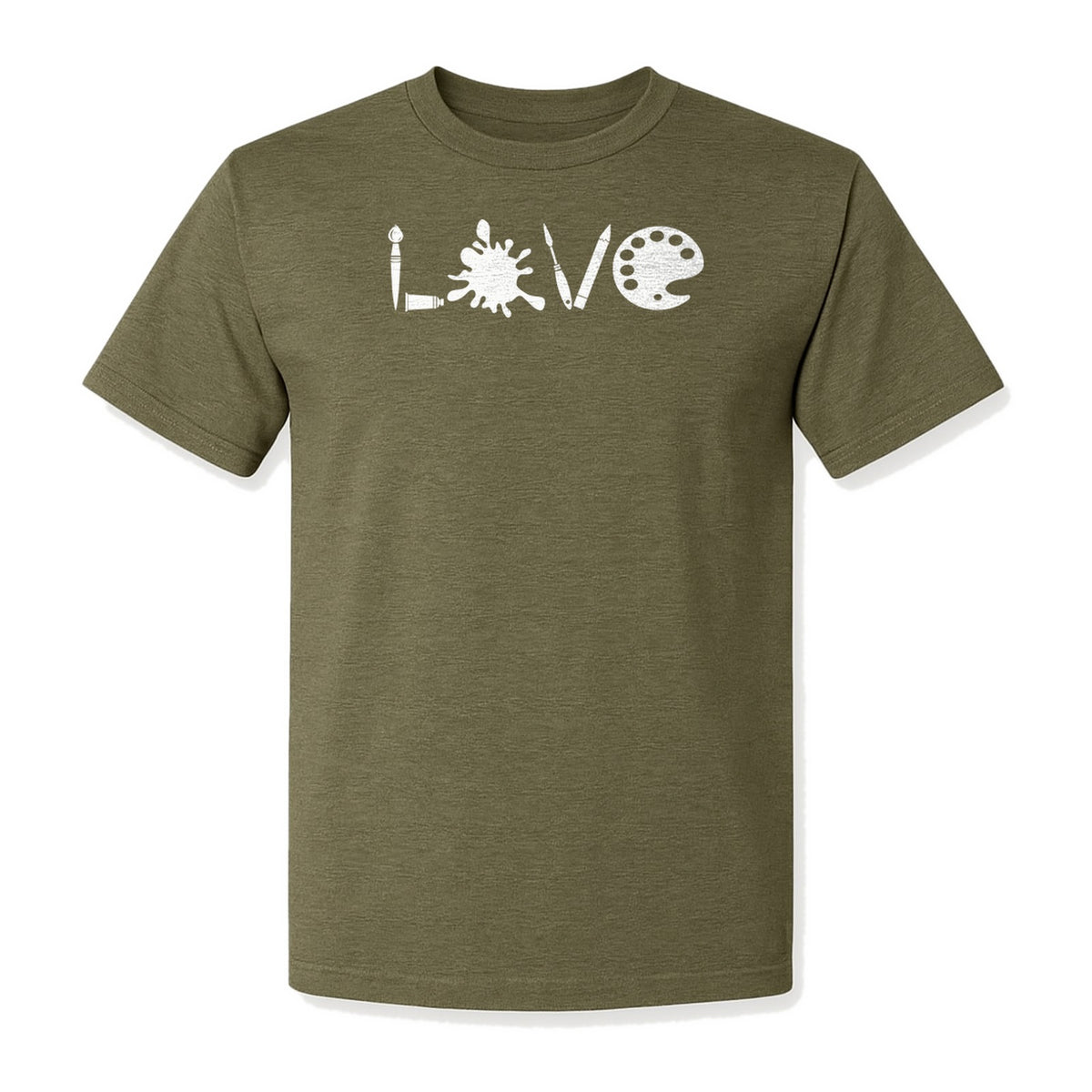 Artist T-Shirt, Love Palette and Paintbrush Graphic for Art Teachers and Painters