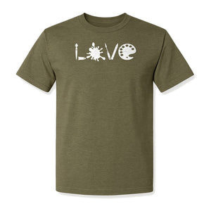 Artist T-Shirt, Love Palette and Paintbrush Graphic for Art Teachers and Painters