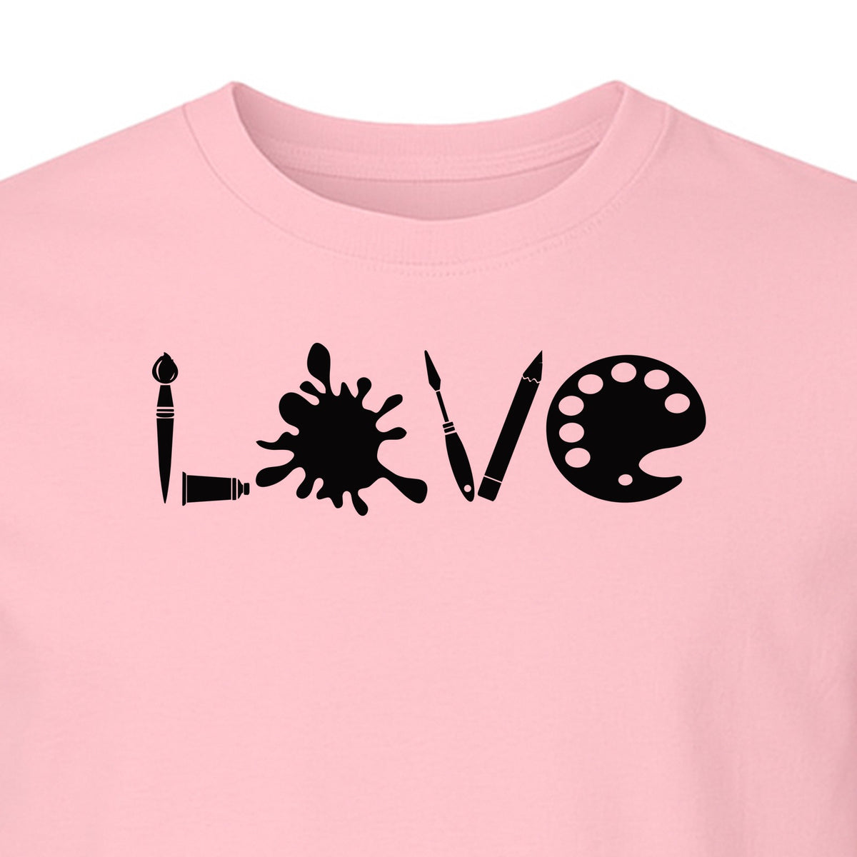 Artist T-Shirt, Love Palette and Paintbrush Graphic for Art Teachers and Painters