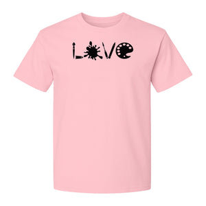 Artist T-Shirt, Love Palette and Paintbrush Graphic for Art Teachers and Painters