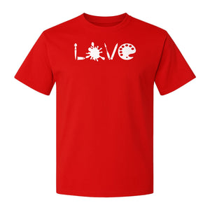 Artist T-Shirt, Love Palette and Paintbrush Graphic for Art Teachers and Painters