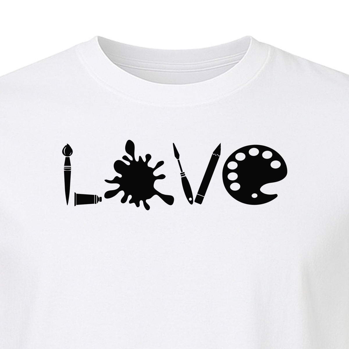 Artist T-Shirt, Love Palette and Paintbrush Graphic for Art Teachers and Painters