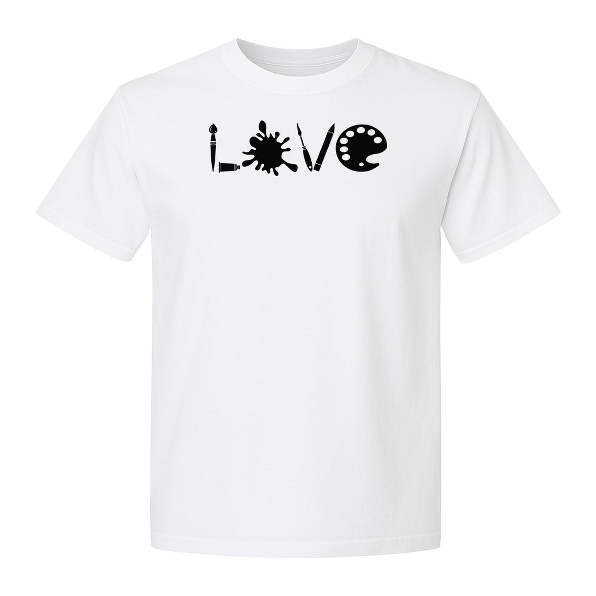 Artist T-Shirt, Love Palette and Paintbrush Graphic for Art Teachers and Painters