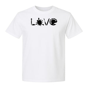 Artist T-Shirt, Love Palette and Paintbrush Graphic for Art Teachers and Painters