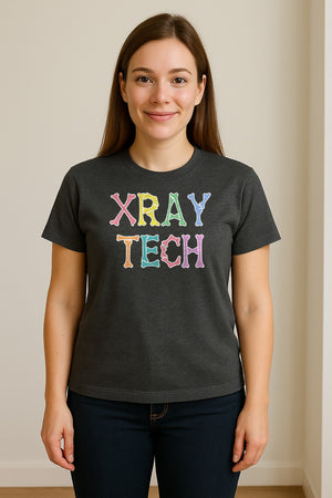 X-Ray Tech T-Shirt, Retro Letter Design for Radiology Technologists and Students
