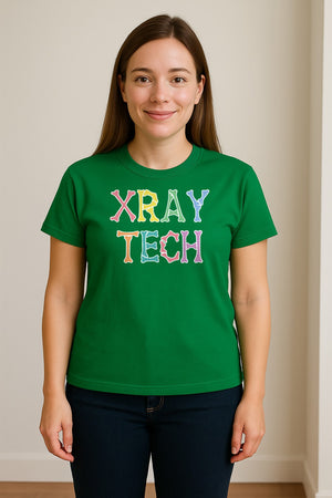 X-Ray Tech T-Shirt, Retro Letter Design for Radiology Technologists and Students