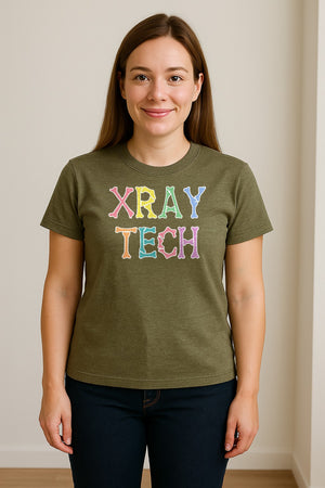 X-Ray Tech T-Shirt, Retro Letter Design for Radiology Technologists and Students