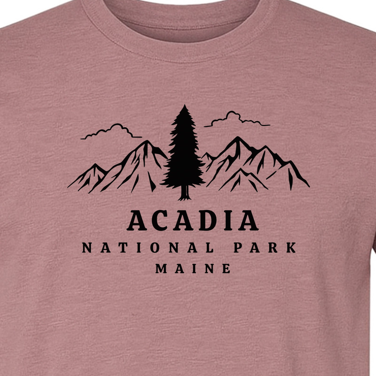 Acadia National Park T-Shirt, Mountain and Tree Graphic for Maine Hiking and Camping Trips