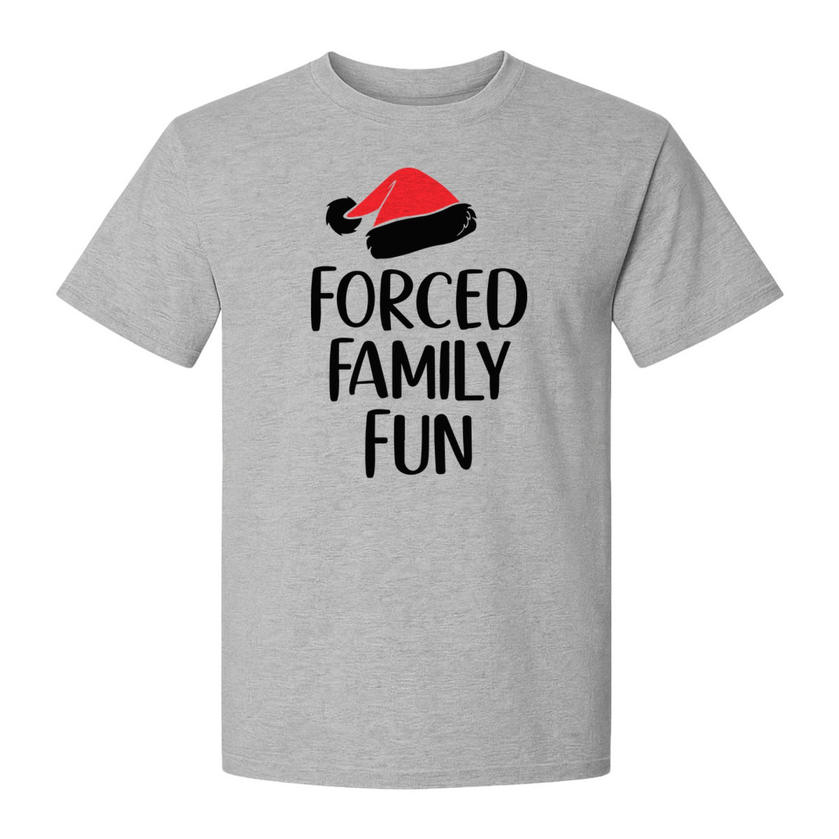 Forced Family Fun Christmas T-Shirt, Santa Hat Graphic for Holiday Gatherings