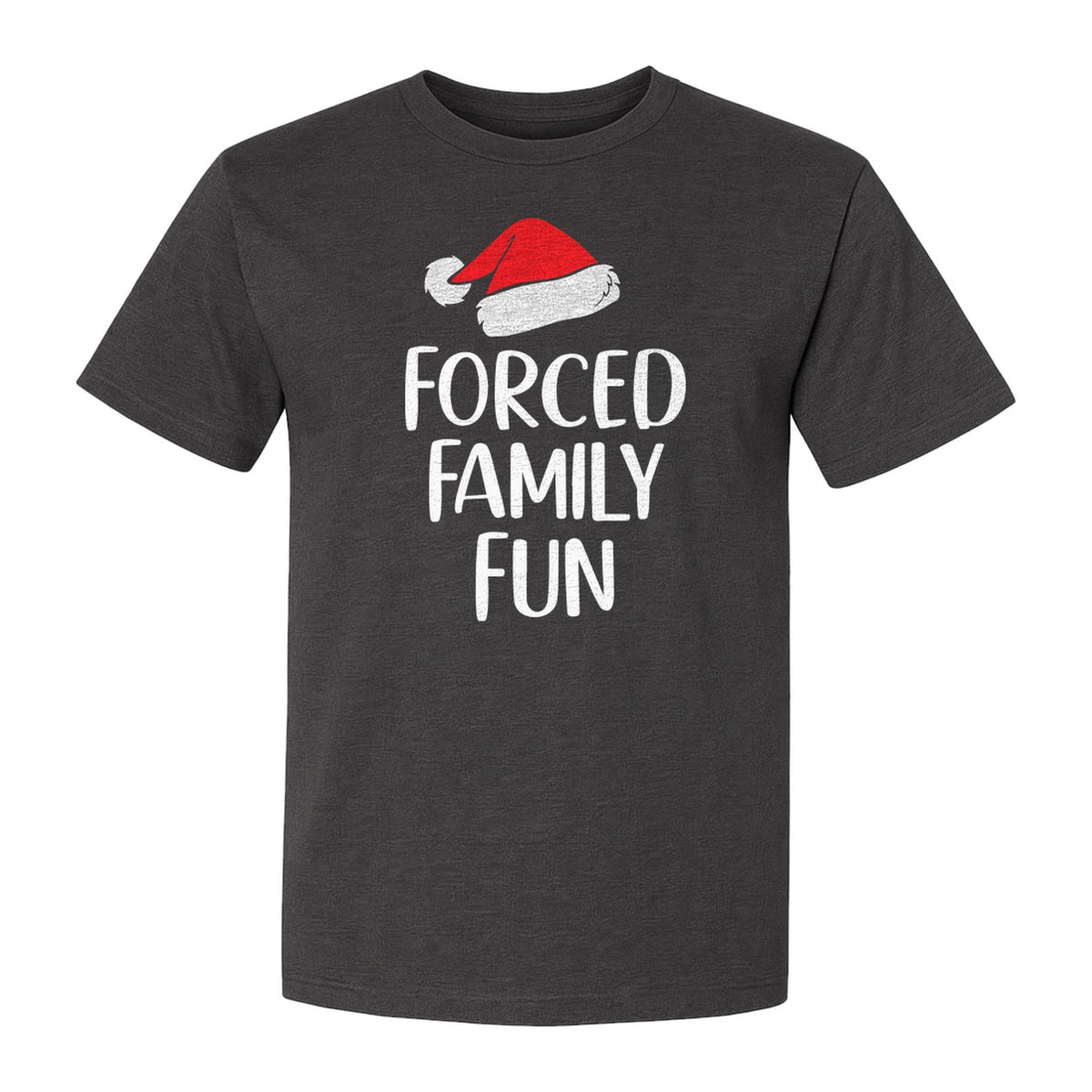 Forced Family Fun Christmas T-Shirt, Santa Hat Graphic for Holiday Gatherings
