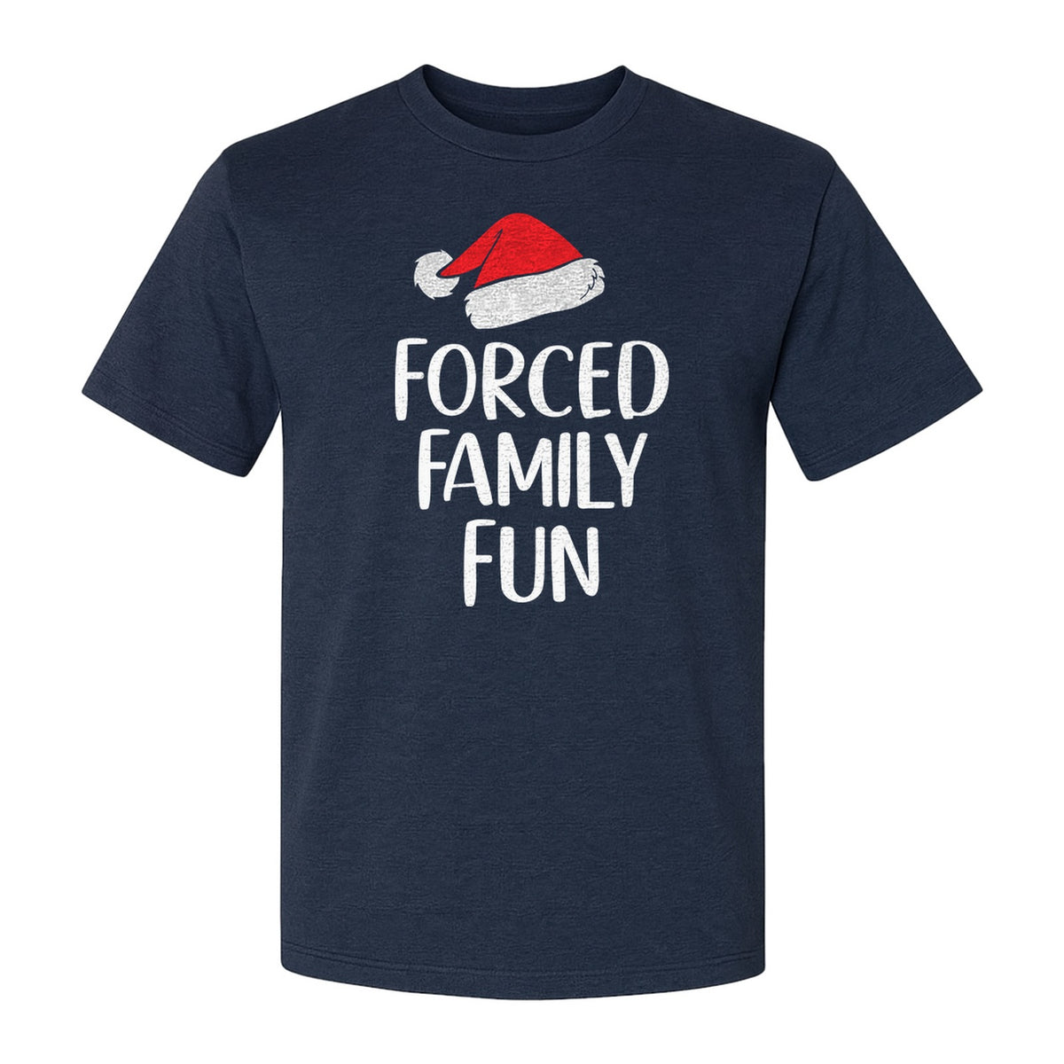 Forced Family Fun Christmas T-Shirt, Santa Hat Graphic for Holiday Gatherings