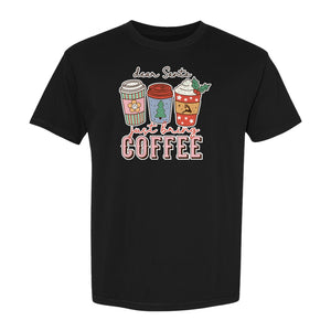 Dear Santa Just Bring Coffee T-Shirt, Christmas Holiday Graphic for Caffeine Lovers