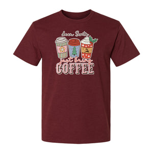 Dear Santa Just Bring Coffee T-Shirt, Christmas Holiday Graphic for Caffeine Lovers