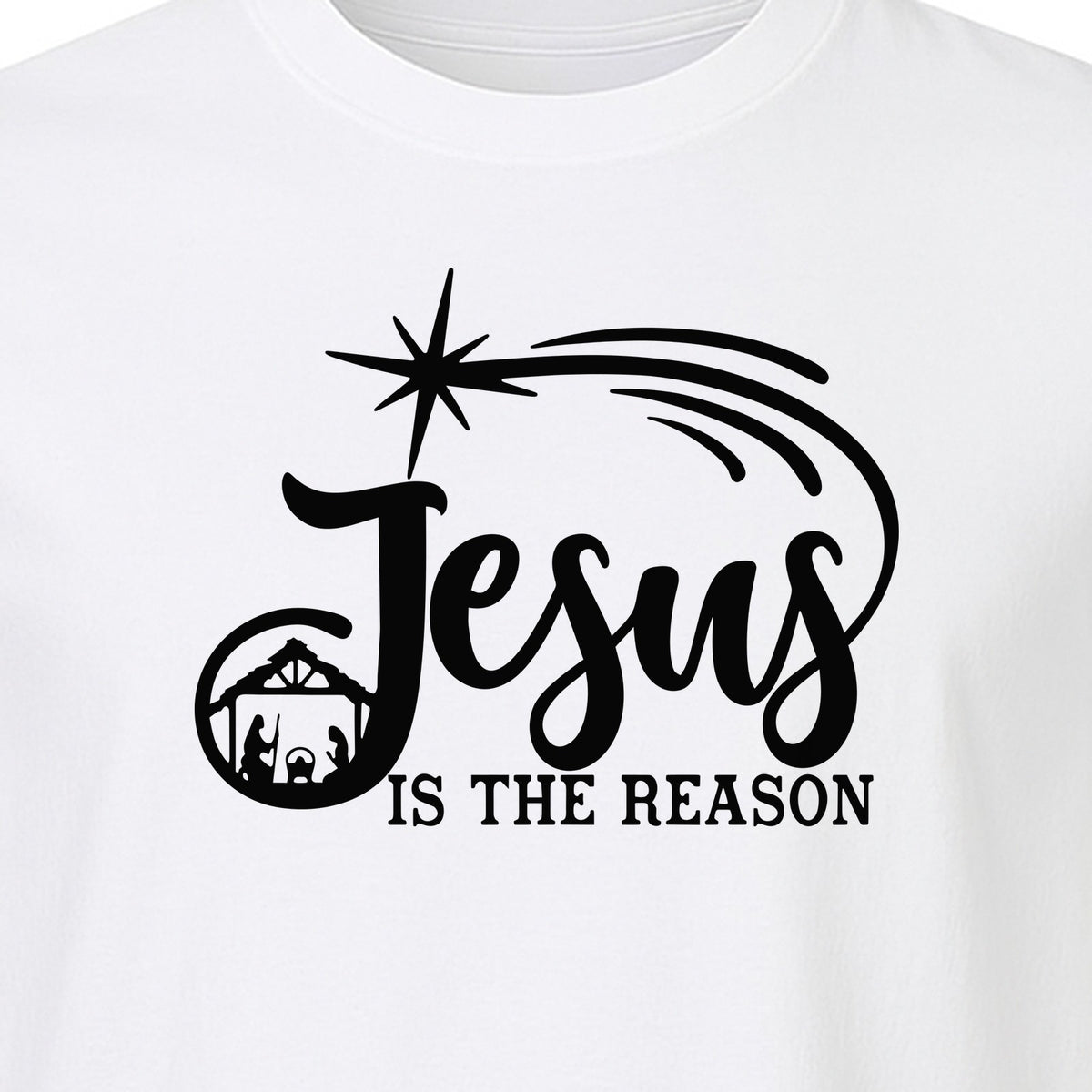 Jesus Is The Reason Christmas T-Shirt, Christian Nativity Star Faith Holiday Gift
