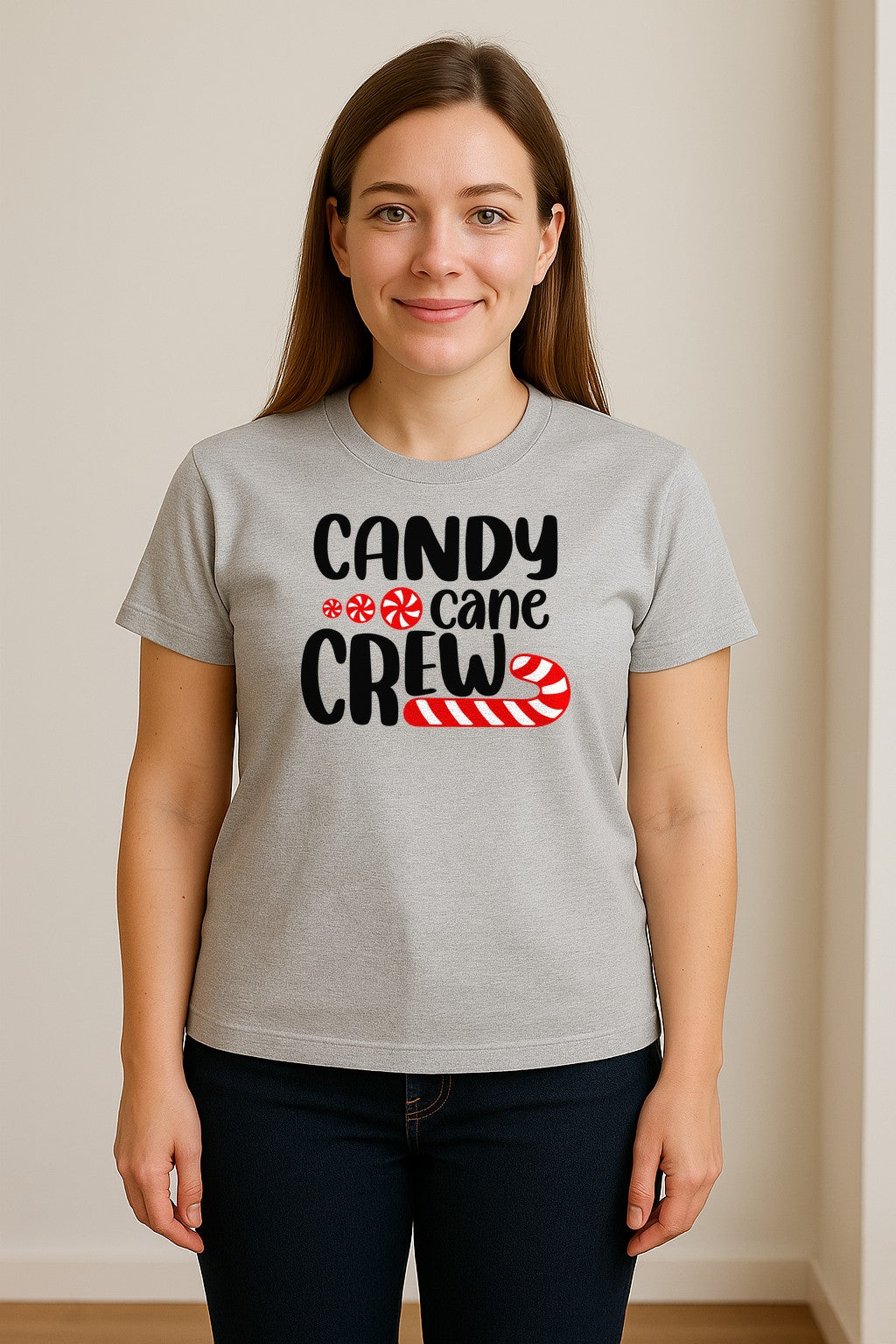 Christmas T-Shirt, Candy Cane Crew Graphic for Matching Family Holiday Parties