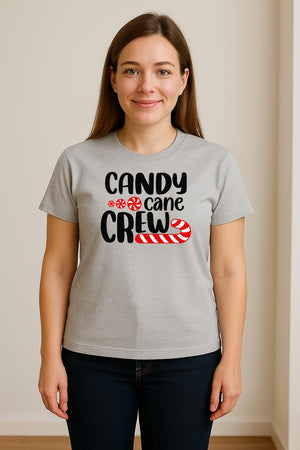 Christmas T-Shirt, Candy Cane Crew Graphic for Matching Family Holiday Parties