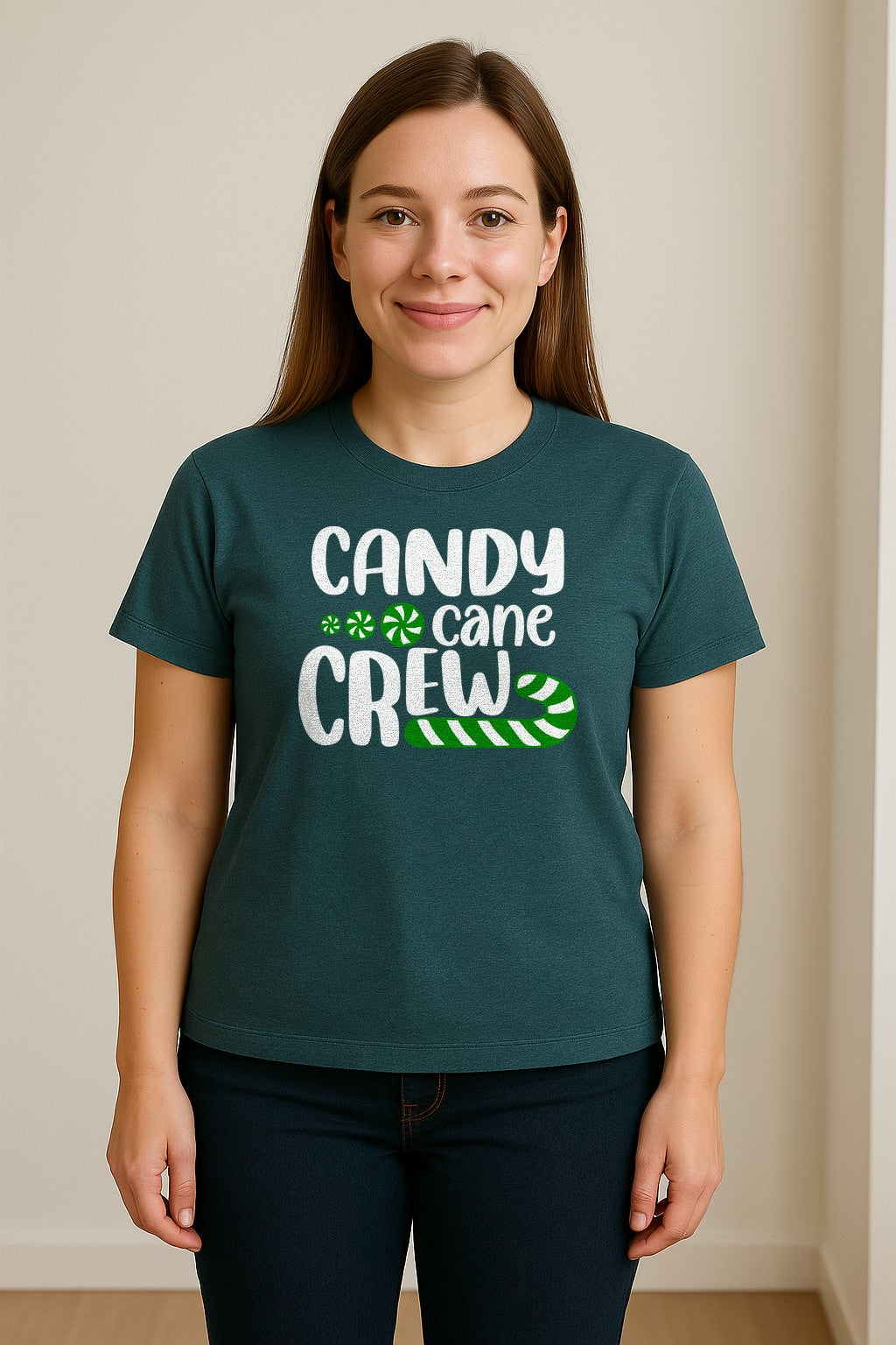 Christmas T-Shirt, Candy Cane Crew Graphic for Matching Family Holiday Parties