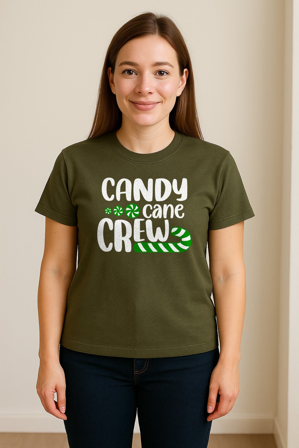 Christmas T-Shirt, Candy Cane Crew Graphic for Matching Family Holiday Parties