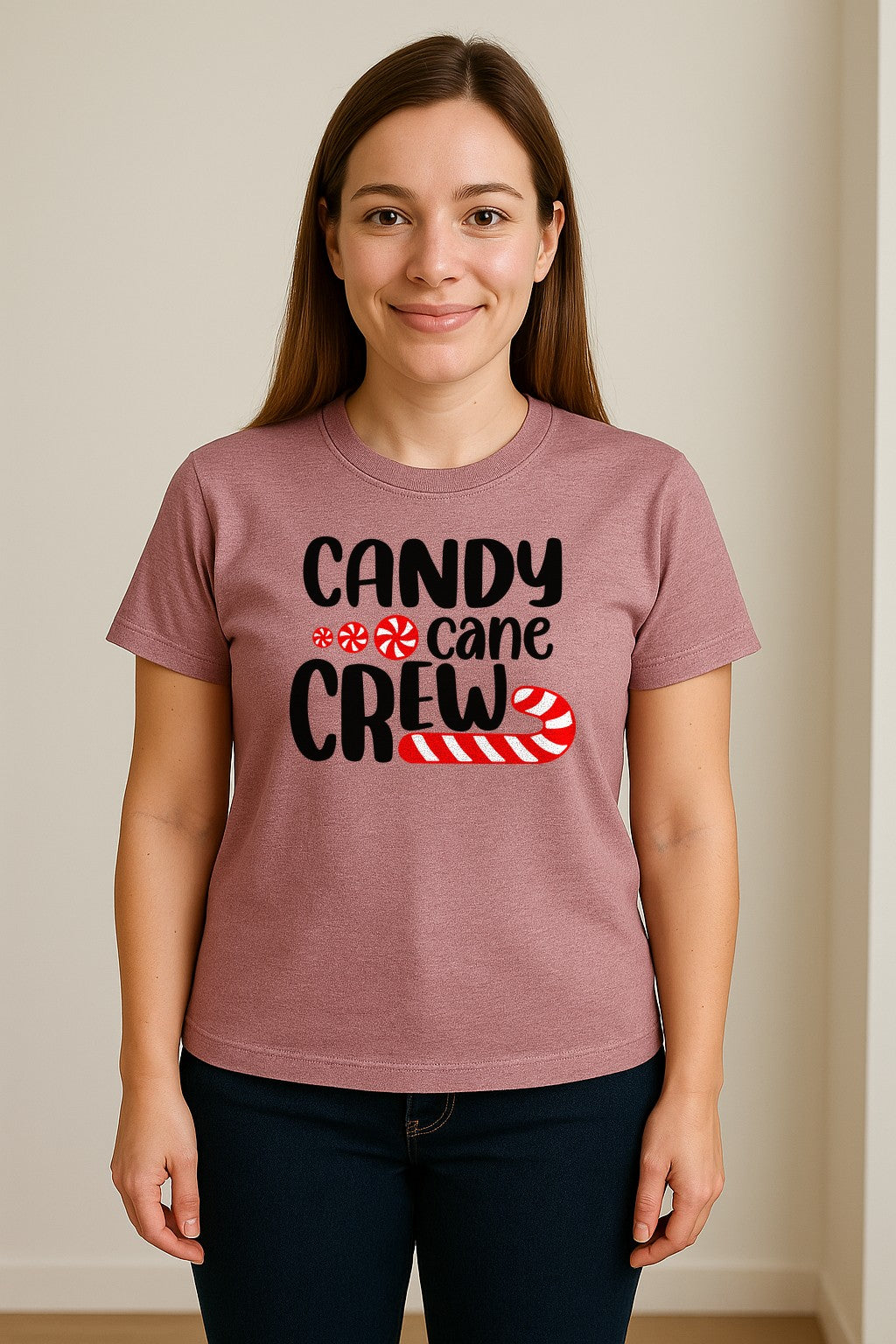 Christmas T-Shirt, Candy Cane Crew Graphic for Matching Family Holiday Parties