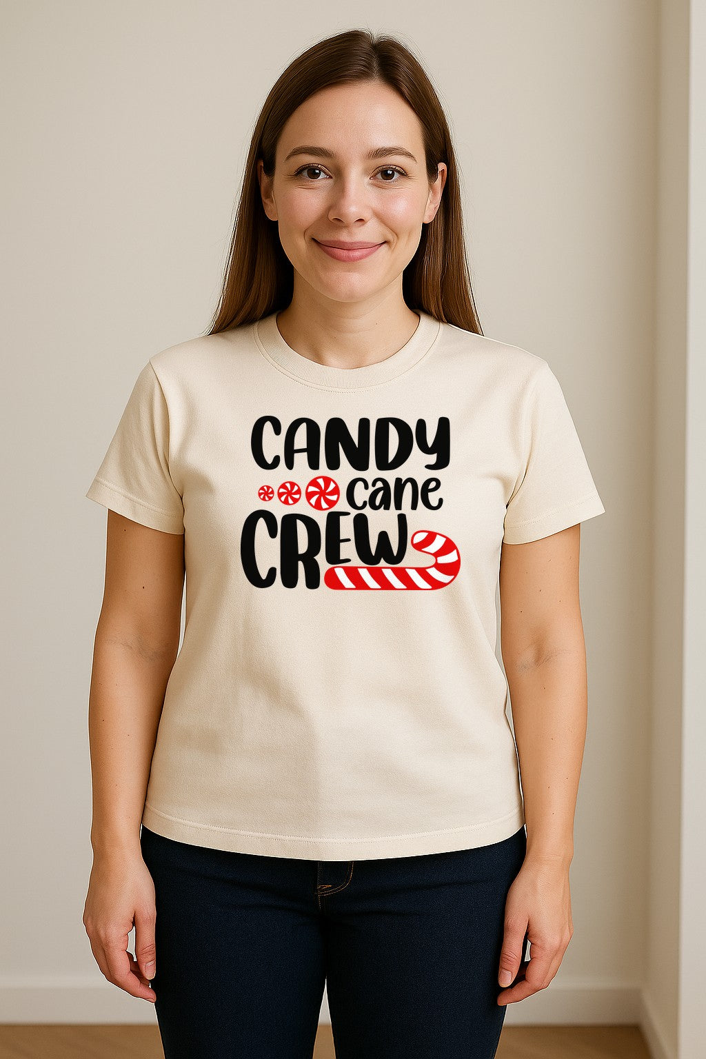 Christmas T-Shirt, Candy Cane Crew Graphic for Matching Family Holiday Parties