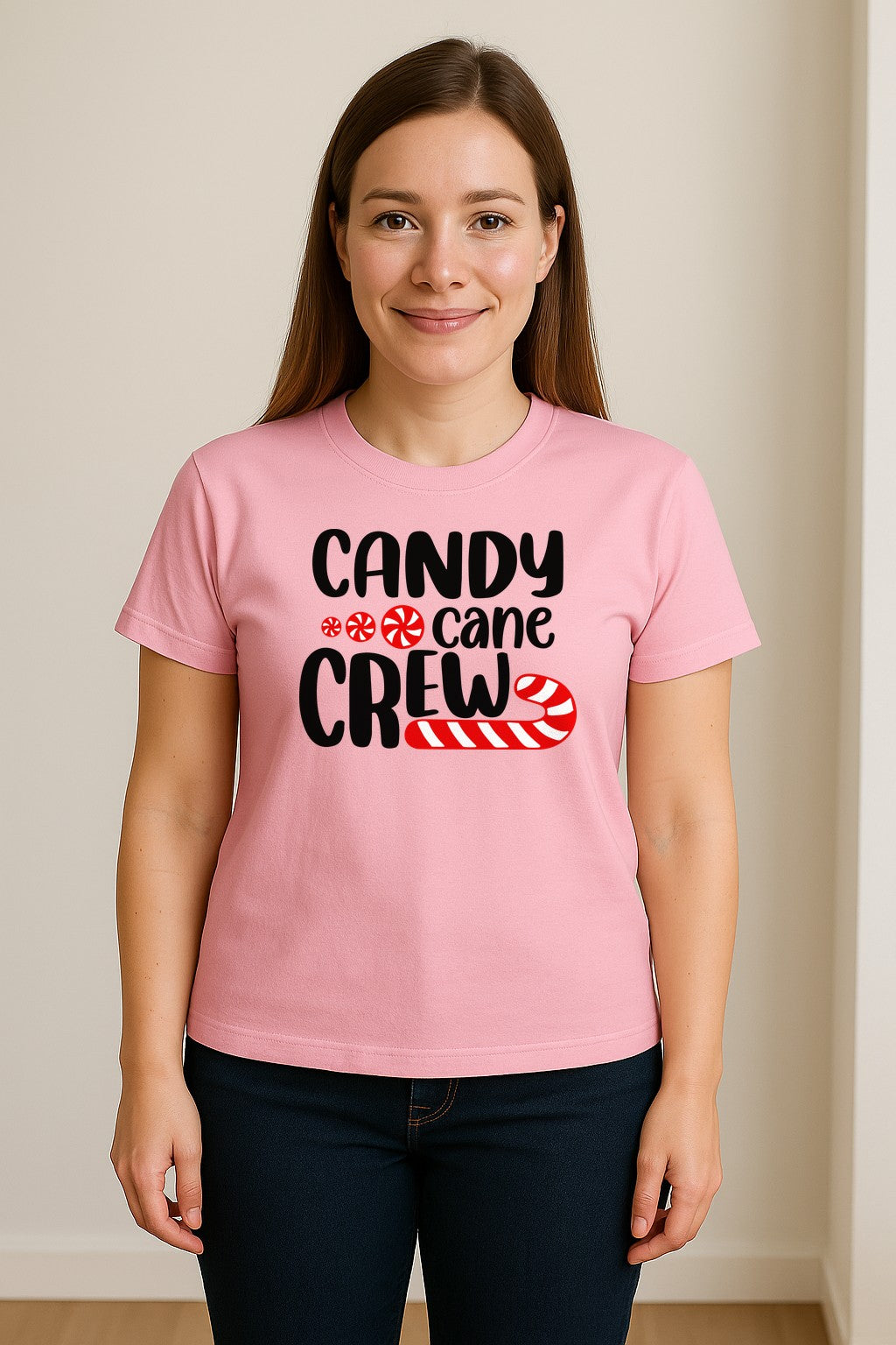 Christmas T-Shirt, Candy Cane Crew Graphic for Matching Family Holiday Parties