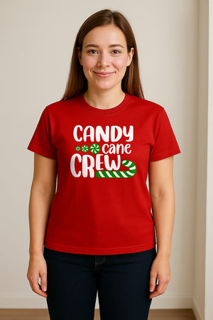 Christmas T-Shirt, Candy Cane Crew Graphic for Matching Family Holiday Parties
