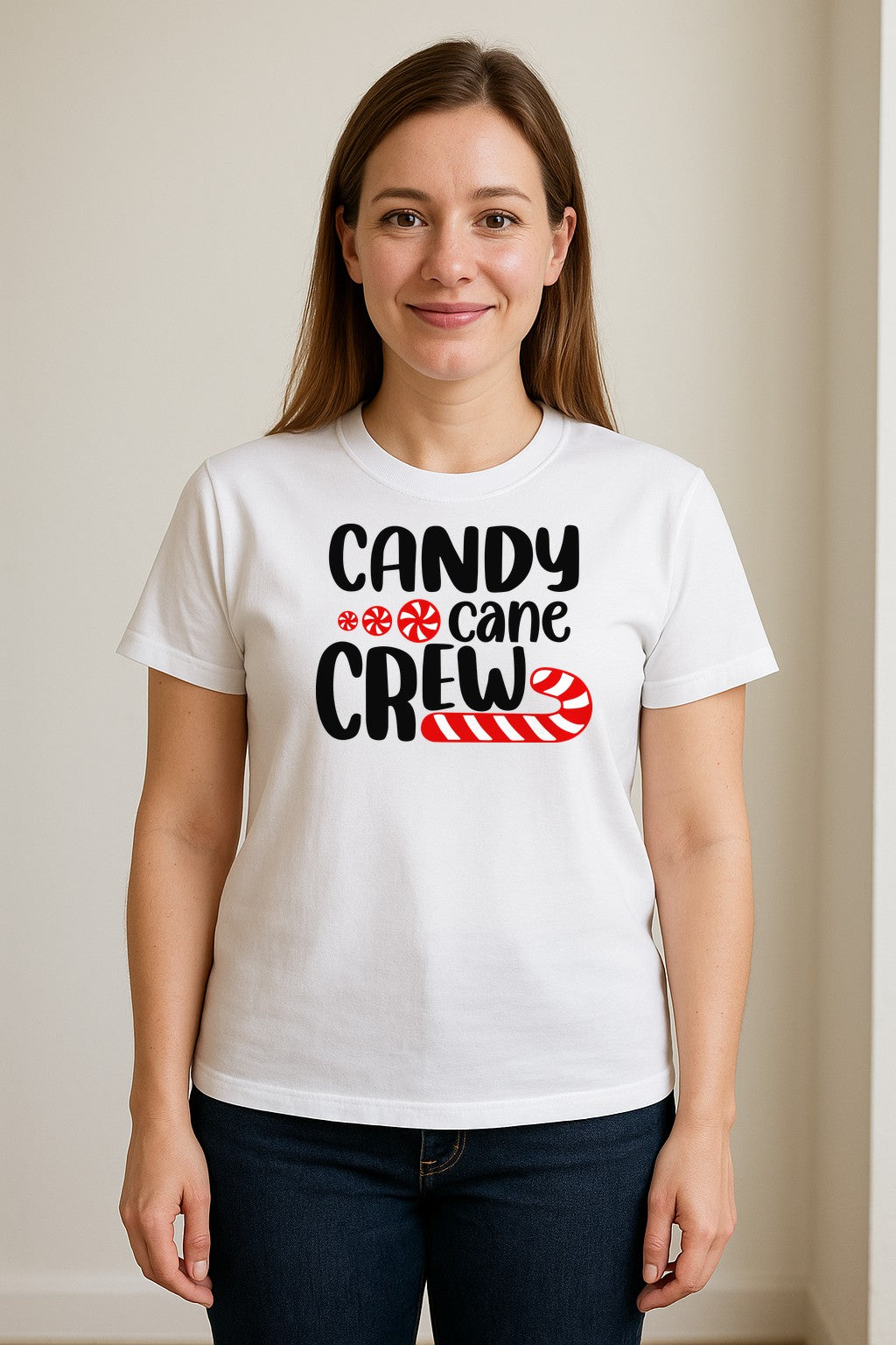 Christmas T-Shirt, Candy Cane Crew Graphic for Matching Family Holiday Parties