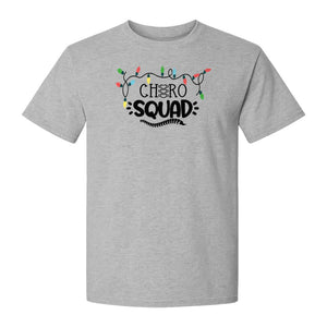 Chiropractor Christmas T-Shirt, Chiro Squad Spine and Holiday Lights Graphic for Chiropractic Teams