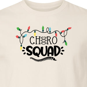 Chiropractor Christmas T-Shirt, Chiro Squad Spine and Holiday Lights Graphic for Chiropractic Teams
